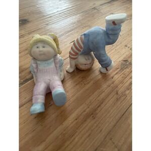 Set Of Two Vintage 1984 Porcelain Cabbage Patch Kids Set Boy Girl